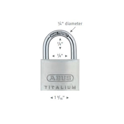 Abus Titalium 64TI/40 KD Padlock Keyed Different